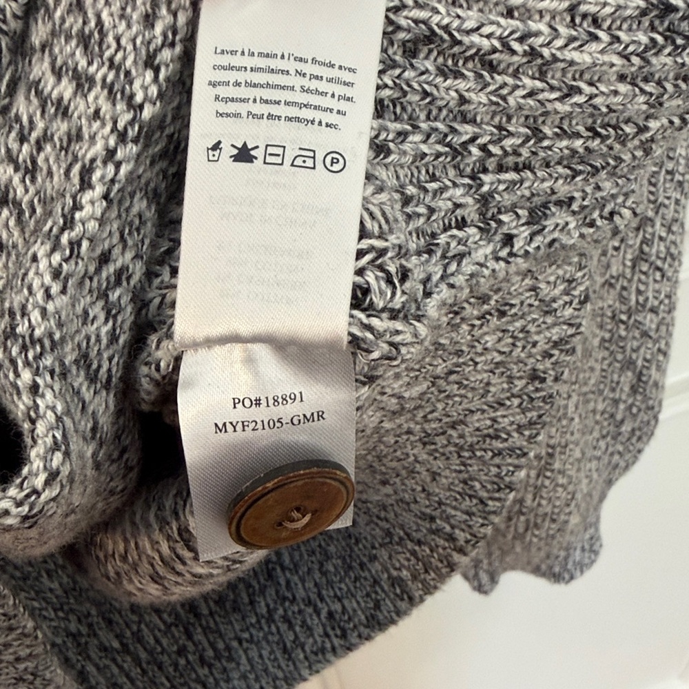Faherty Charcoal Shawl Collar Cardigan - Picture 5 of 6